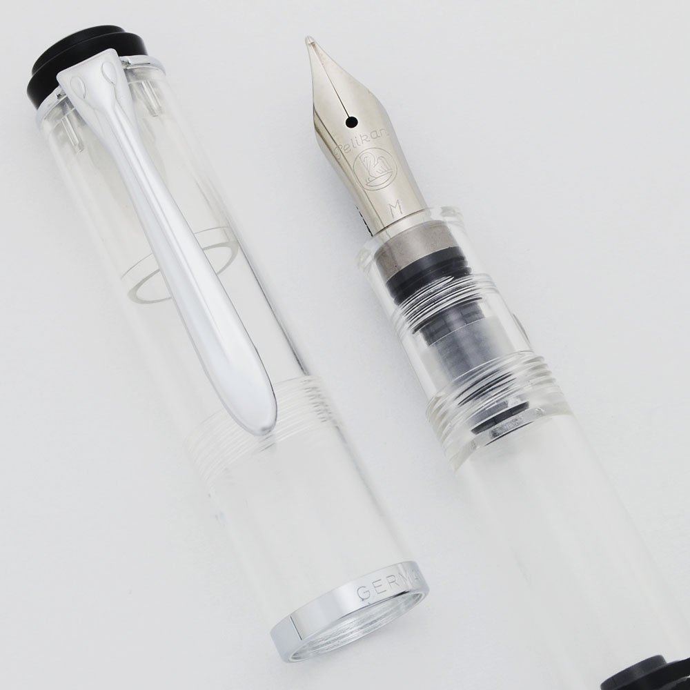 Pelikan M205 Fountain Pen - 2005 Clear Demonstrator, Chrome Trim
